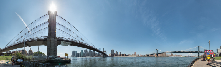 Brooklyn & Manhattan Bridges - New York, NY, USA - August 21, 2015