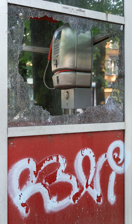 One of the last surviving Phone Booths - Viale Umberto I - Reggio Emilia, Italy - July 7, 2015