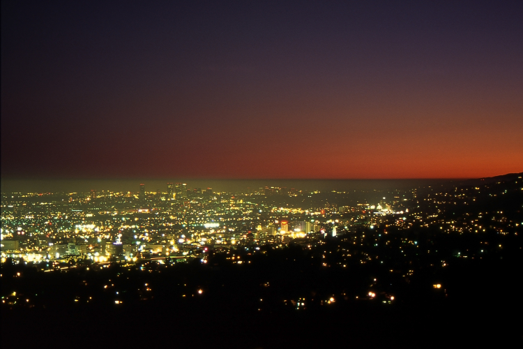 L.A. at Twilight - Griffith Observatory, Los Angeles, California, USA - August 1995